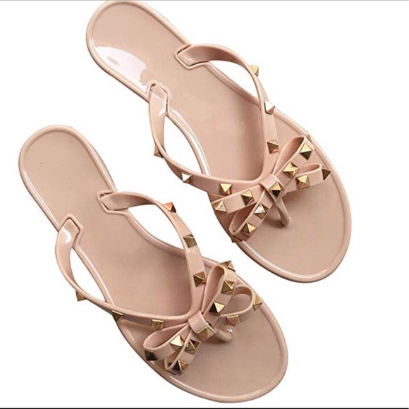 Nude Jelly Stud Flats - Picture 2 of 2